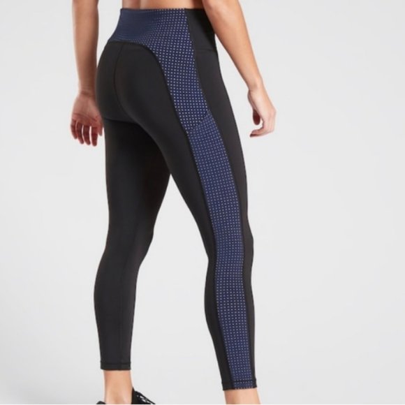 Athleta Pants - NWOT ATHLETA Ultimate High Waisted Leggings Black Blue Lasercut Sz S